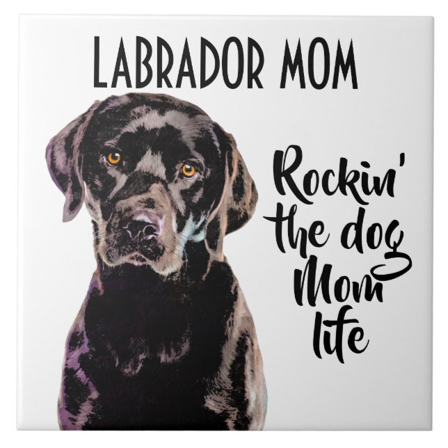 Labrador Mum Ceramic Tile (Front)