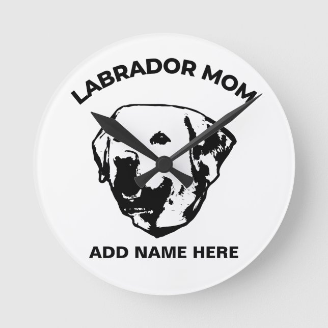 Labrador Mum   Round Clock (Front)