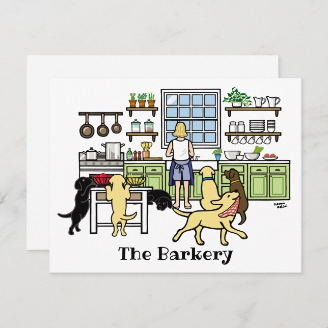 Labrador Mum's Kitchen Blonde Card (Front/Back)