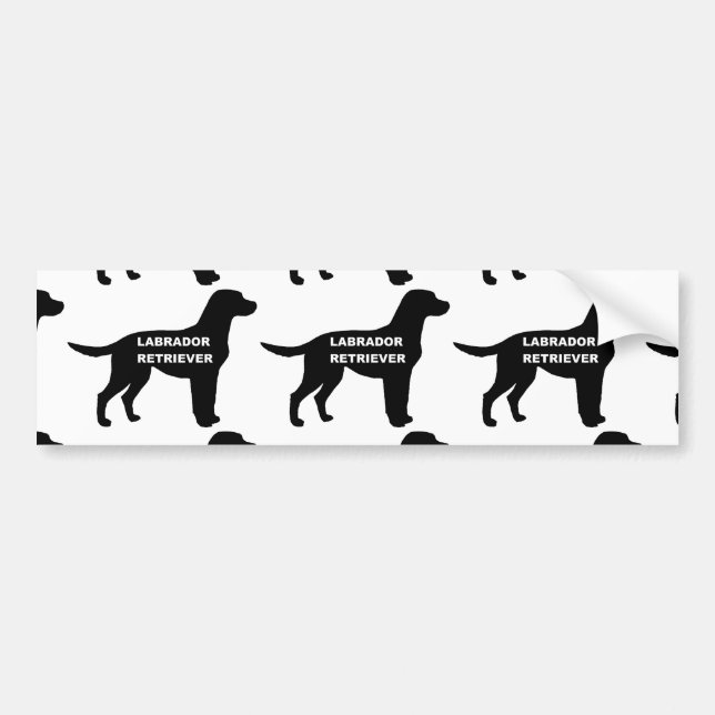 Labrador name silhouette bumper sticker (Front)