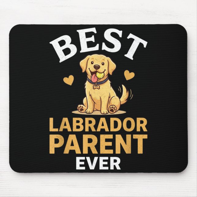 Labrador parent cute retro yellow lab owner design mouse pad (Front)