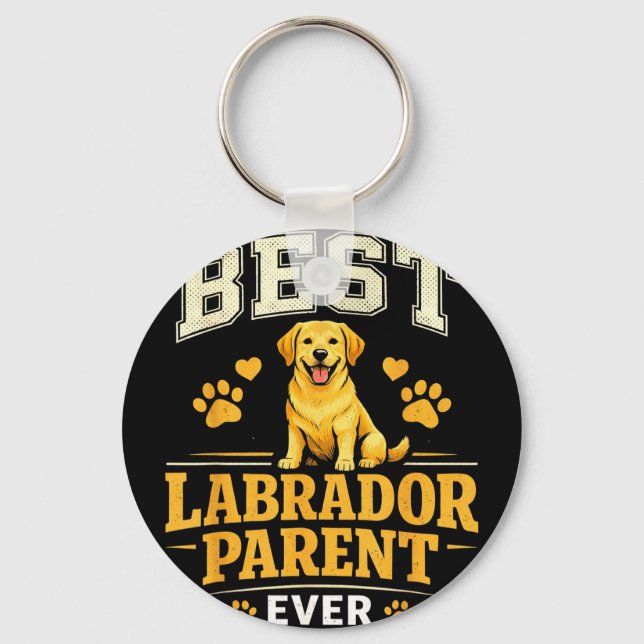 Labrador parent funny proud lab mum dad quote  key ring (Front)