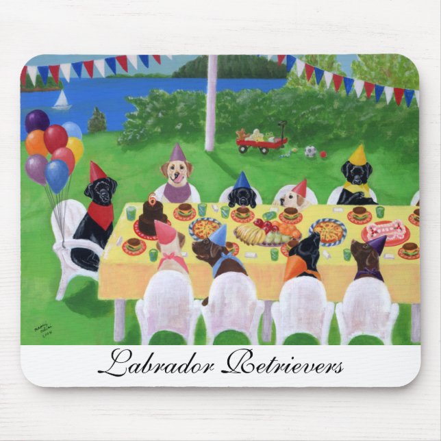 Labrador Party Mouse Pad (Front)