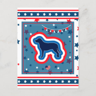 Labrador Patriotic Red White And Blue 4th Of July Holiday Postcard