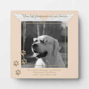Labrador Photo Memorial Angel Wings Paw Prints Plaque