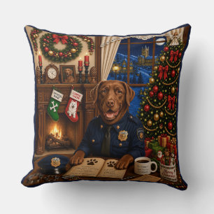 Labrador Police Dog Cushion