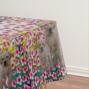 Labrador Puppies Oil Paint, Tablecloth