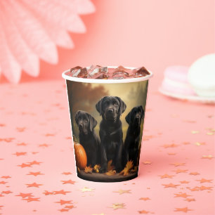 Labrador Puppy Autumn Delight Pumpkin  Paper Cups