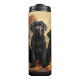 Labrador Puppy Autumn Delight Pumpkin Thermal Tumbler