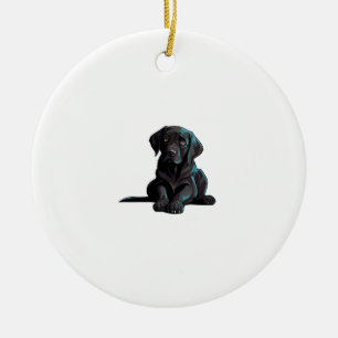 Labrador Puppy Ceramic Tree Decoration