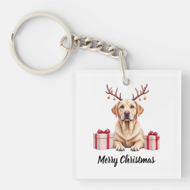 Labrador Reindeer Key Ring (Front)