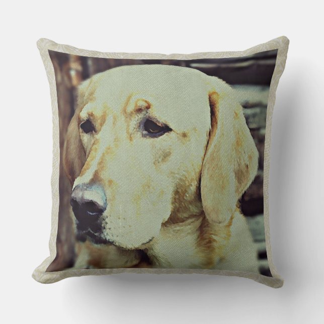 Labrador Retreiver Dog Tapestry Effect Big Cushion (Front)