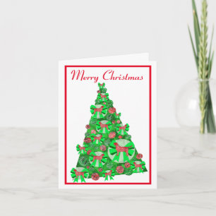 Labrador Retrieve Dog Silhouette Christmas Tree Card