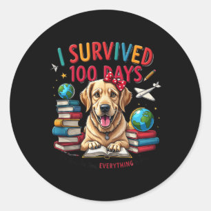 Labrador Retriever 100th Day Of School Labrador Re Classic Round Sticker