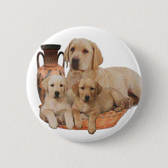 Labrador Retriever 6 Cm Round Badge (Front)