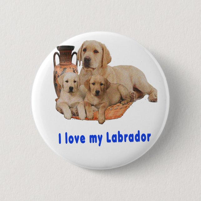 Labrador Retriever 6 Cm Round Badge (Front)