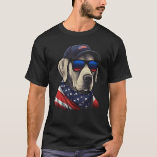 Labrador Retriever American Flag USA Tee 4th July