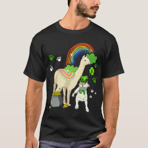 Labrador Retriever and Llama St Patricks Day Dog T-Shirt