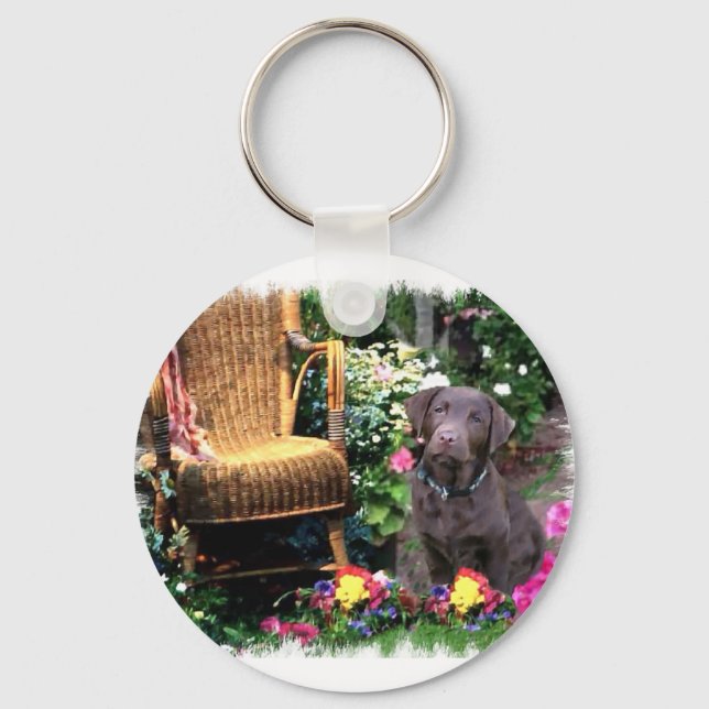 Labrador Retriever Art Gifts Key Ring (Front)