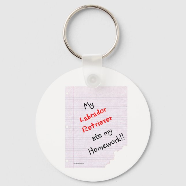 Labrador Retriever Ate My Homework Keychain (Front)