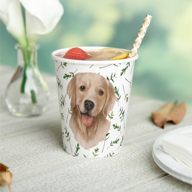 Labrador Retriever Baby Shower Watercolor Theme Paper Cups (Insitu)