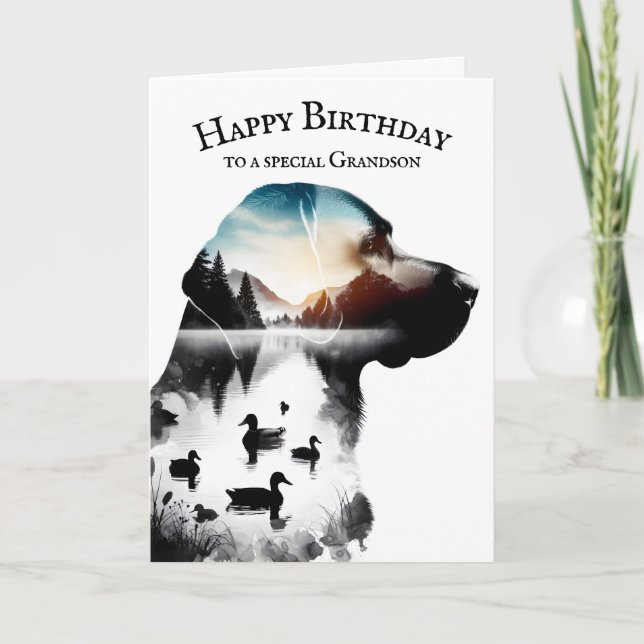 Labrador Retriever Birthday For Grandson Card (Front)