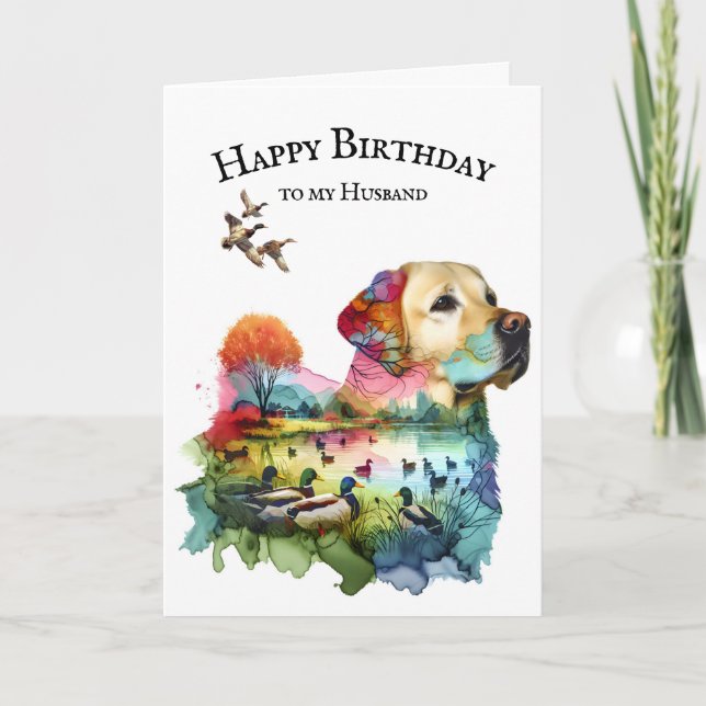 Labrador Retriever Birthday For Husband Card (Front)