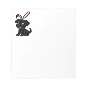 Labrador Retriever Black Easter Sitting Cartoon Notepad