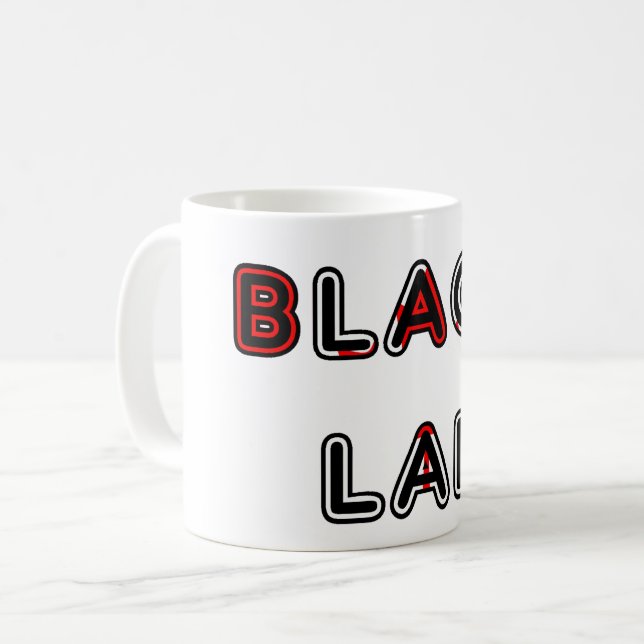 Labrador Retriever Black Lab Flag In Name Coffee Mug (Front Left)