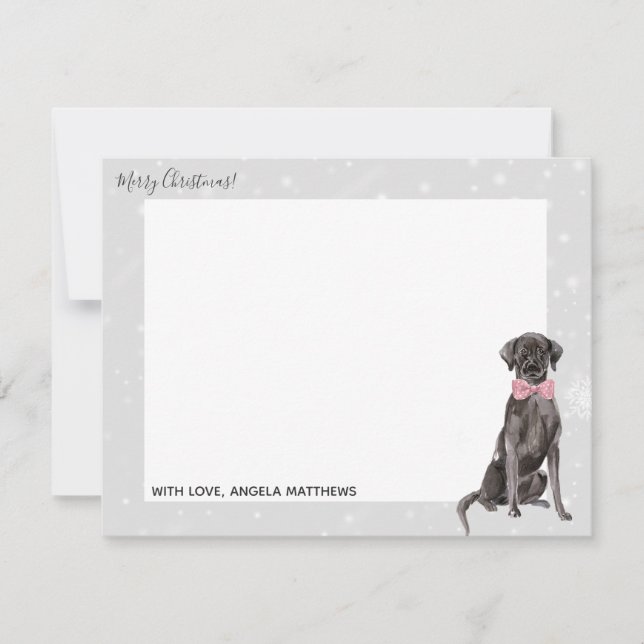 Labrador Retriever Black Lab Holiday Note Cards (Front)