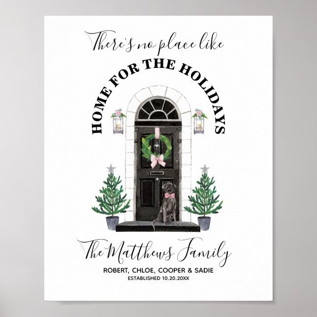 Labrador Retriever Black Lab Home for the Holidays Poster (Front)