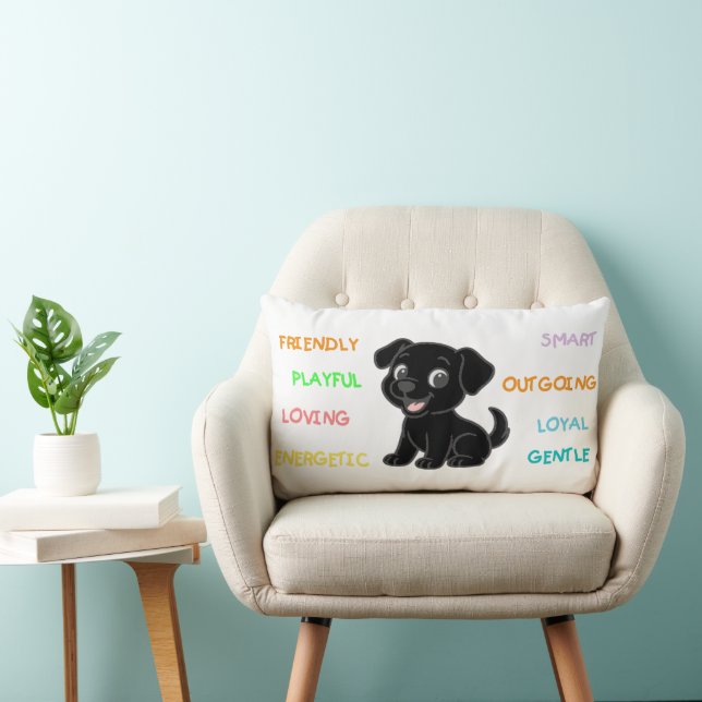 Labrador Retriever Black Lab Traits Lumbar Cushion (Chair)