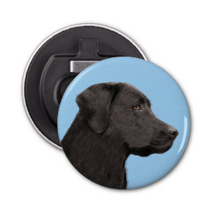 Labrador Retriever Black Painting Original Dog Art Bottle Opener