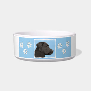 Labrador Retriever Black Painting Original Dog Art Bowl