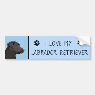 Labrador Retriever Black Painting Original Dog Art Bumper Sticker