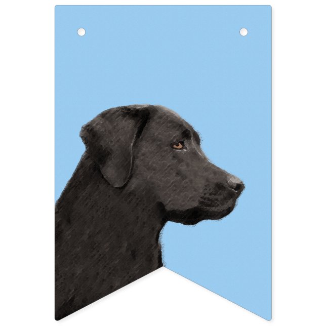 Labrador Retriever Black Painting Original Dog Art Bunting (First Flag)
