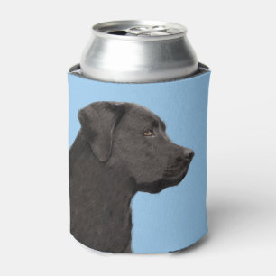 Labrador Retriever Black Painting Original Dog Art Can Cooler