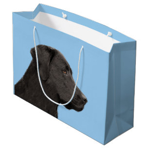 Labrador Retriever Black Painting Original Dog Art Large Gift Bag