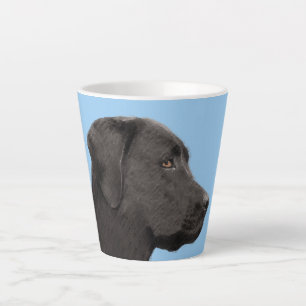 Labrador Retriever Black Painting Original Dog Art Latte Mug