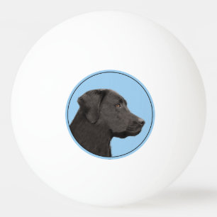 Labrador Retriever Black Painting Original Dog Art Ping Pong Ball