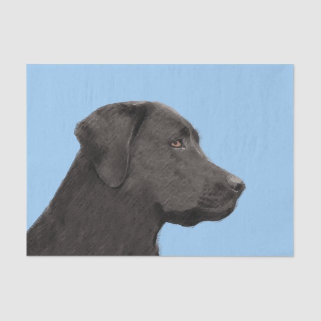 Labrador Retriever Black Painting Original Dog Art Tissue Paper (Front)
