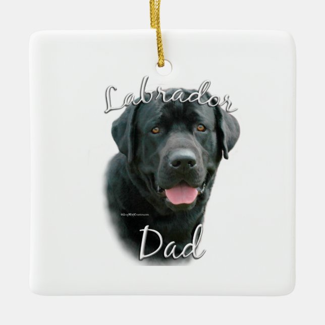 Labrador Retriever (blk) Dad 2 Ceramic Ornament (Front)