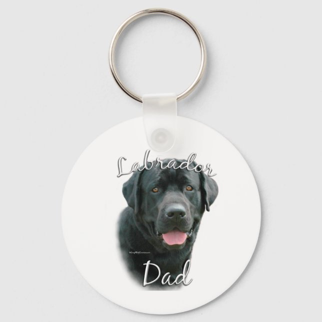 Labrador Retriever (blk) Dad 2 Key Ring (Front)