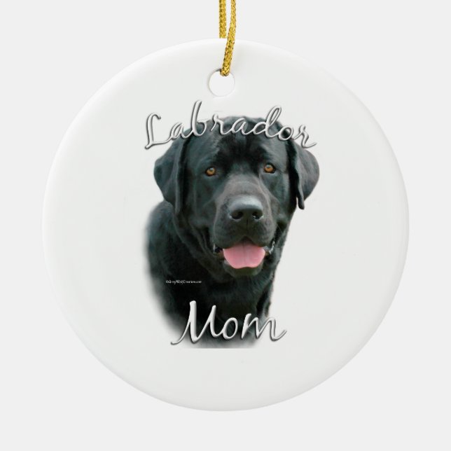 Labrador Retriever (blk) Mum 2 Ceramic Tree Decoration (Front)