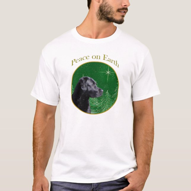 Labrador Retriever (blk) Peace T-Shirt (Front)