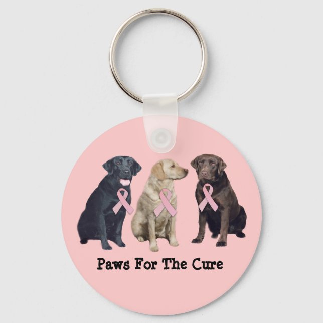 Labrador Retriever Breast Cancer Keychain (Front)