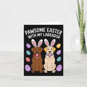 Labrador Retriever Bunny Springs Eggs Easter Lab D Card