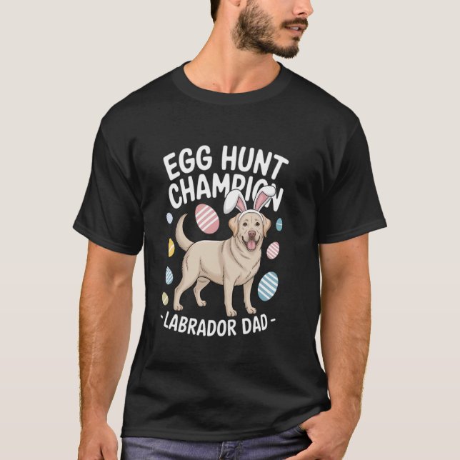 Labrador Retriever Bunny Springs Eggs Easter Lab D T-Shirt (Front)