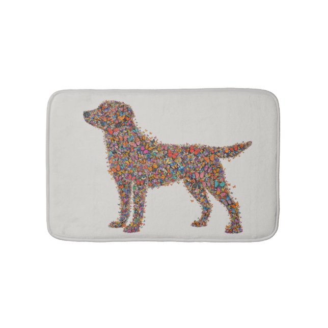 Labrador Retriever Butterfly Silhouette | Dog Mama Bath Mat (Front)