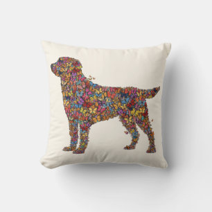 Labrador Retriever Butterfly Silhouette Dog Mama Cushion